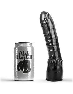 ALL BLACK - DILDO NEGRO REALÍSTICO 20 CM
