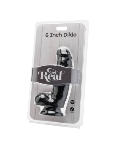 GET REAL - DILDO 12 CM CON TESTÍCULOS NEGRO