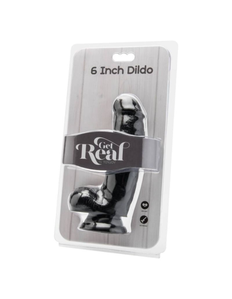 GET REAL - DILDO 12 CM CON TESTÍCULOS NEGRO