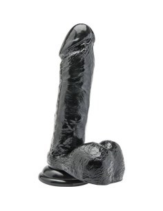 GET REAL - DILDO 18 CM CON TESTÍCULOS NEGRO