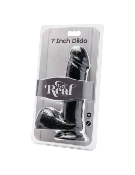 GET REAL - DILDO 18 CM CON TESTÍCULOS NEGRO