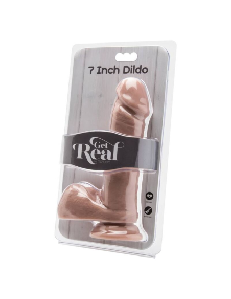 GET REAL - DILDO 18 CM CON TESTÍCULOS NATURAL