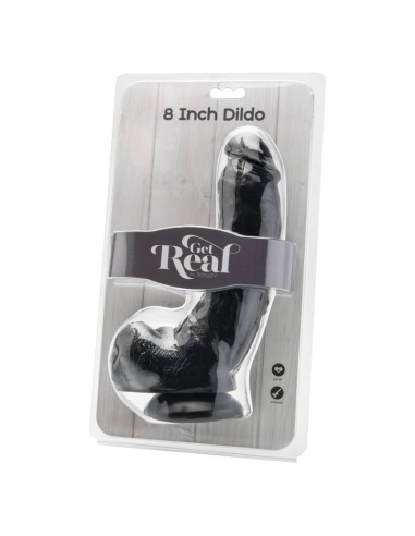 GET REAL - DILDO 20,5 CM CON TESTÍCULOS NEGRO