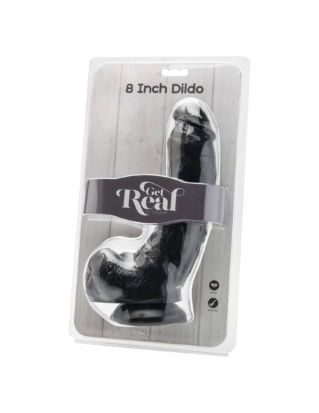 GET REAL - DILDO 20,5 CM CON TESTÍCULOS NEGRO