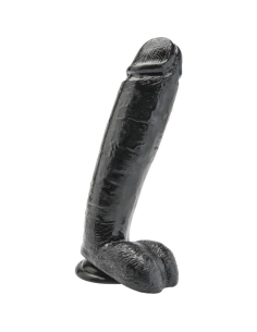 GET REAL - DILDO 25,5 CM CON TESTÍCULOS NEGRO
