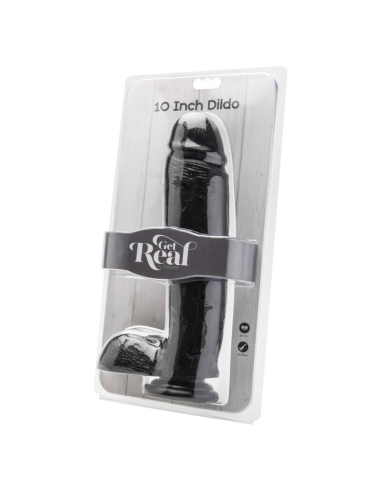 GET REAL - DILDO 25,5 CM CON TESTÍCULOS NEGRO