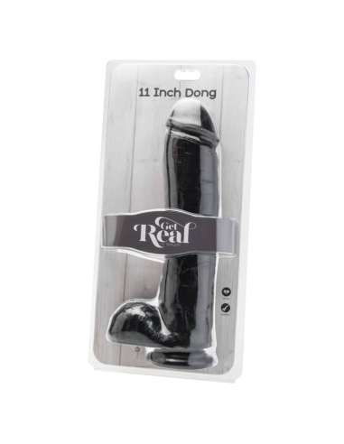 GET REAL - DILDO 28 CM CON TESTÍCULOS NEGRO