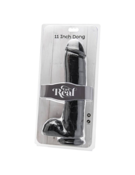 GET REAL - DILDO 28 CM CON TESTÍCULOS NEGRO