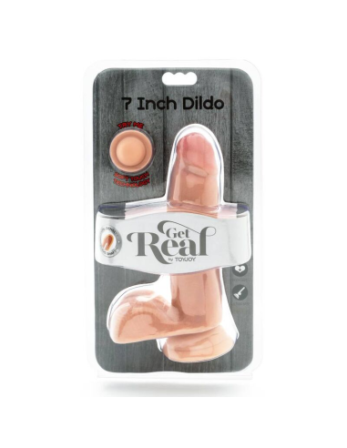 GET REAL - DUAL DENSITY DILDO 12 CM CON TESTÍCULOS NATURAL