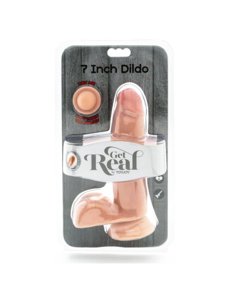 GET REAL - DUAL DENSITY DILDO 12 CM CON TESTÍCULOS NATURAL