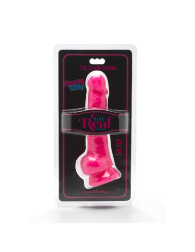 GET REAL - HAPPY DICKS 19 CM CON TESTÍCULOS ROSA