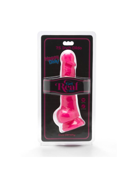 GET REAL - HAPPY DICKS 19 CM CON TESTÍCULOS ROSA
