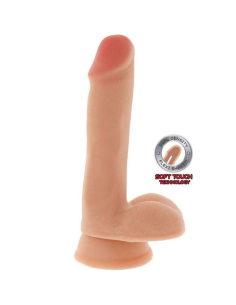 GET REAL - DUAL DENSITY DILDO 17 CM CON TESTÍCULOS NATURAL