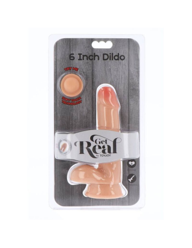 GET REAL - DUAL DENSITY DILDO 17 CM CON TESTÍCULOS NATURAL