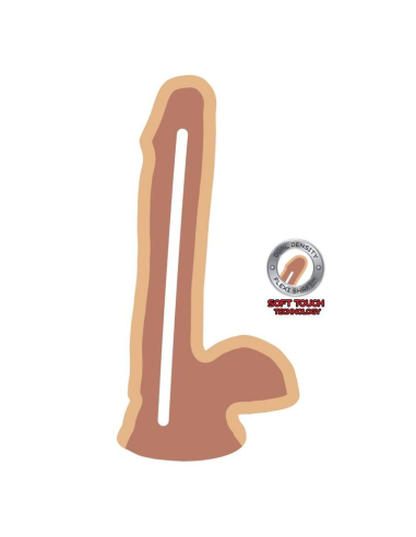 GET REAL - DUAL DENSITY DILDO 17 CM CON TESTÍCULOS NATURAL