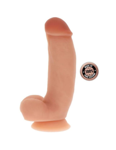 GET REAL - DILDO SILICONA 18 CM CON TESTÍCULOS NATURAL