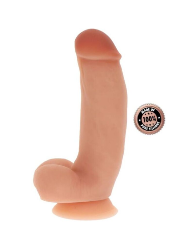 GET REAL - DILDO SILICONA 18 CM CON TESTÍCULOS NATURAL