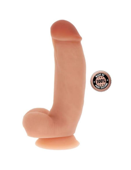 GET REAL - DILDO SILICONA 18 CM CON TESTÍCULOS NATURAL