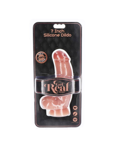 GET REAL - DILDO SILICONA 18 CM CON TESTÍCULOS NATURAL