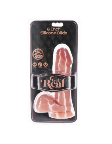 GET REAL - DILDO SILICONA 20,5 CM CON TESTÍCULOS NATURAL