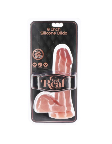 GET REAL - DILDO SILICONA 20,5 CM CON TESTÍCULOS NATURAL