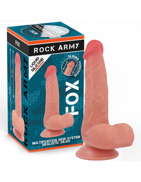ROCKARMY - FOX DILDO REALISTA DDUAL DENSITY LIQUID SILICONE 19 CM -O- 3.2 CM