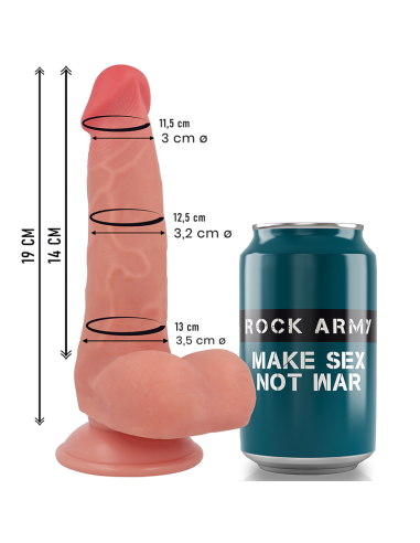 ROCKARMY - FOX DILDO REALISTA DDUAL DENSITY LIQUID SILICONE 19 CM -O- 3.2 CM