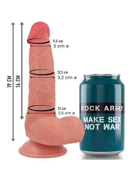 ROCKARMY - FOX DILDO REALISTA DDUAL DENSITY LIQUID SILICONE 19 CM -O- 3.2 CM