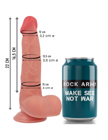 ROCKARMY - RANGER DILDO REALISTA DUAL DENSITY LIQUID SILICONE 22 CM -O- 3.6 CM