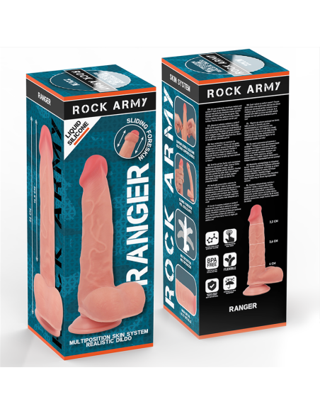 ROCKARMY - RANGER DILDO REALISTA DUAL DENSITY LIQUID SILICONE 22 CM -O- 3.6 CM