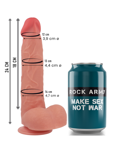 ROCKARMY - RAPTOR DILDO REALISTA DUAL DENSITY LIQUID SILICONE 24 CM -O- 4.4 CM