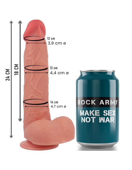 ROCKARMY - RAPTOR DILDO REALISTA DUAL DENSITY LIQUID SILICONE 24 CM -O- 4.4 CM