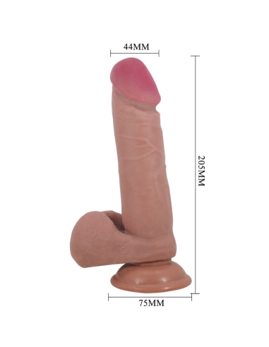 PRETTY LOVE - SLIDING SKIN SERIES DILDO REALÍSTICO CON VENTOSA PIEL DESLIZANTE MULATO 20.5 CM