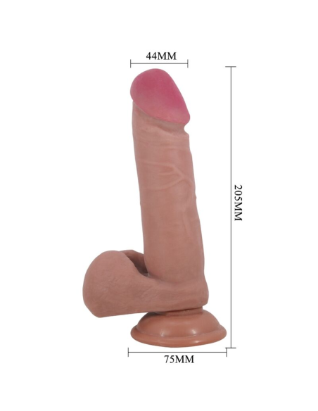 PRETTY LOVE - SLIDING SKIN SERIES DILDO REALÍSTICO CON VENTOSA PIEL DESLIZANTE MULATO 20.5 CM