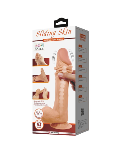 PRETTY LOVE - SLIDING SKIN SERIES DILDO REALÍSTICO CON VENTOSA PIEL DESLIZANTE CONTROL REMOTO NATURAL 24 CM