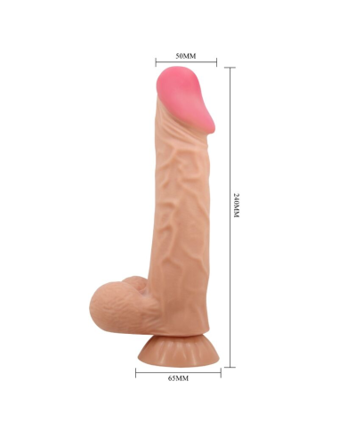 PRETTY LOVE - SLIDING SKIN SERIES DILDO REALÍSTICO CON VENTOSA PIEL DESLIZANTE CONTROL REMOTO NATURAL 24 CM