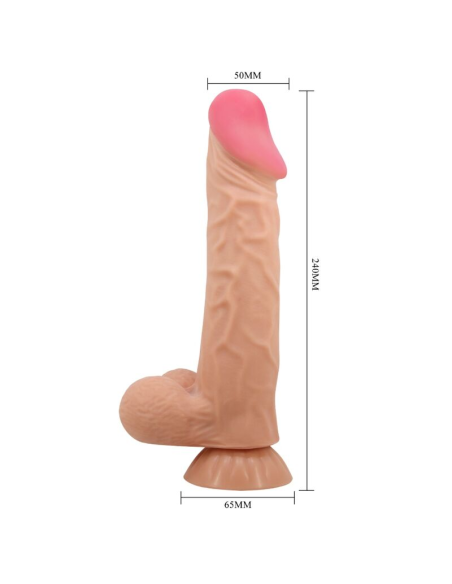 PRETTY LOVE - SLIDING SKIN SERIES DILDO REALÍSTICO CON VENTOSA PIEL DESLIZANTE CONTROL REMOTO NATURAL 24 CM