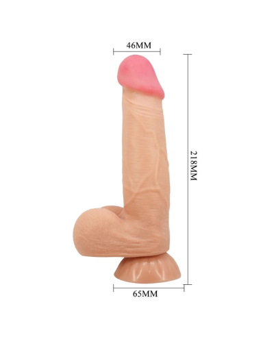 PRETTY LOVE - SLIDING SKIN SERIES DILDO REALÍSTICO CON VENTOSA PIEL DESLIZANTE CONTROL REMOTO NATURAL 21.8 CM