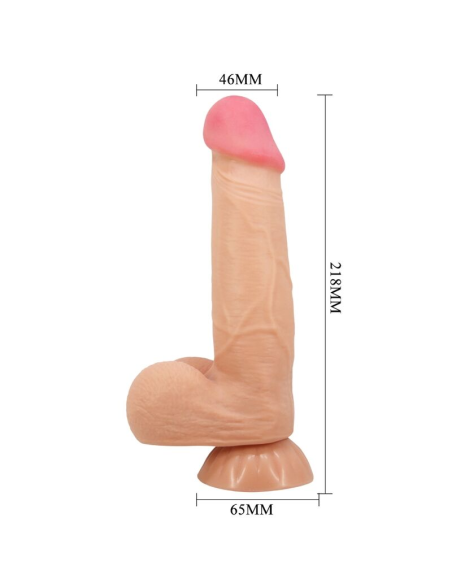 PRETTY LOVE - SLIDING SKIN SERIES DILDO REALÍSTICO CON VENTOSA PIEL DESLIZANTE CONTROL REMOTO NATURAL 21.8 CM