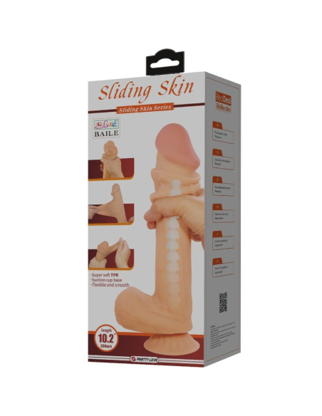 PRETTY LOVE - SLIDING SKIN SERIES DILDO REALÍSTICO CON VENTOSA PIEL DESLIZANTE 26 CM