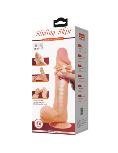 PRETTY LOVE - SLIDING SKIN SERIES DILDO REALÍSTICO CON VENTOSA PIEL DESLIZANTE 24 CM