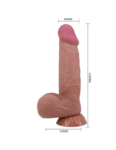 PRETTY LOVE - SLIDING SKIN SERIES DILDO REALÍSTICO CON VENTOSA PIEL DESLIZANTE MORENO 21.8 CM