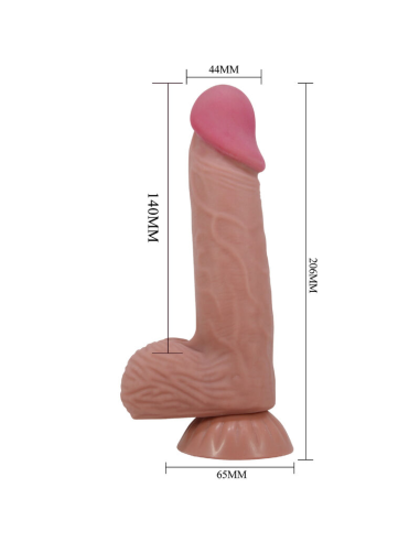 PRETTY LOVE - SLIDING SKIN SERIES DILDO REALÍSTICO CON VENTOSA PIEL DESLIZANTE MORENO 20.6 CM