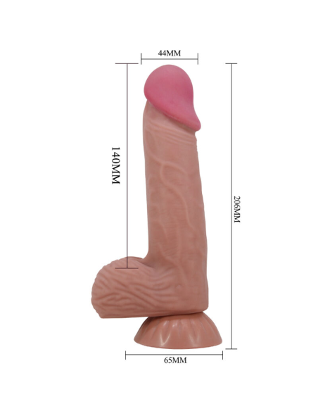 PRETTY LOVE - SLIDING SKIN SERIES DILDO REALÍSTICO CON VENTOSA PIEL DESLIZANTE MORENO 20.6 CM