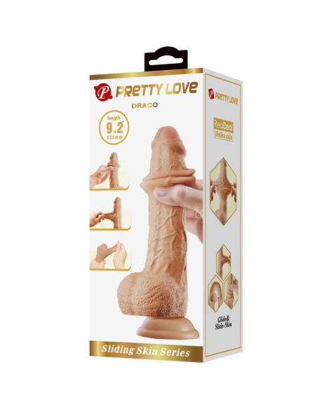 PRETTY LOVE - DRACO DILDO REALÍSTICO 23 CM NATURAL