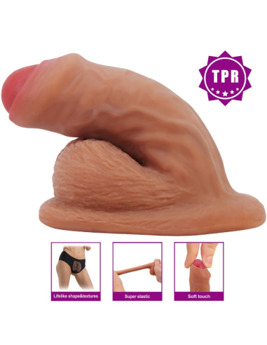 PRETTY LOVE - WARNELL DILDO ULTRA REALÍSTICO Y ELÁSTICO 9.5 CM MULATO