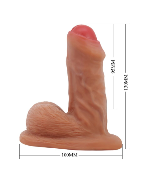 PRETTY LOVE - WARNELL DILDO ULTRA REALÍSTICO Y ELÁSTICO 9.5 CM MULATO