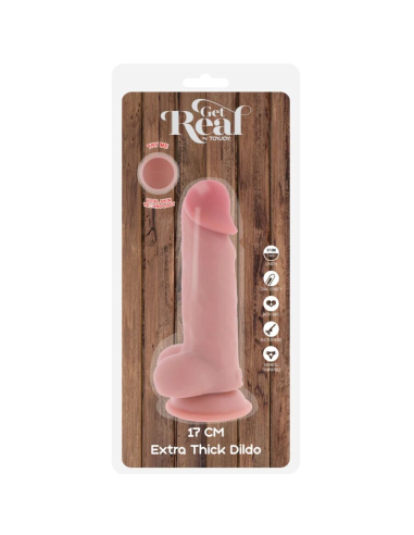 GET REAL - PENE REALÍSTICO DELUXE CON TESTÍCULOS EXTRA GRUESO 17 CM