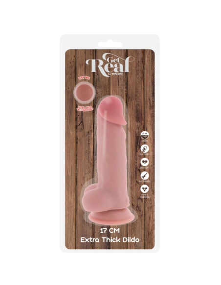 GET REAL - PENE REALÍSTICO DELUXE CON TESTÍCULOS EXTRA GRUESO 17 CM