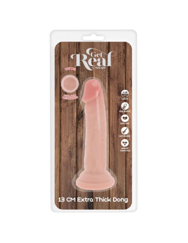 GET REAL - DILDO DELUXE DONG GRUESO DE DOBLE DENSIDAD TPE 13 CM